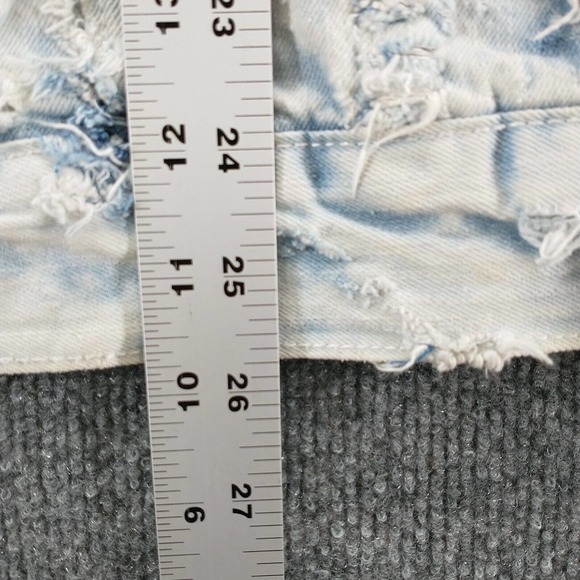 Southpole Men's Distressed Denim Jacket Blue M Button Front Acid Wash - Picture 15 of 16